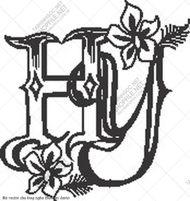 file vector chu long nghe thuat hy 